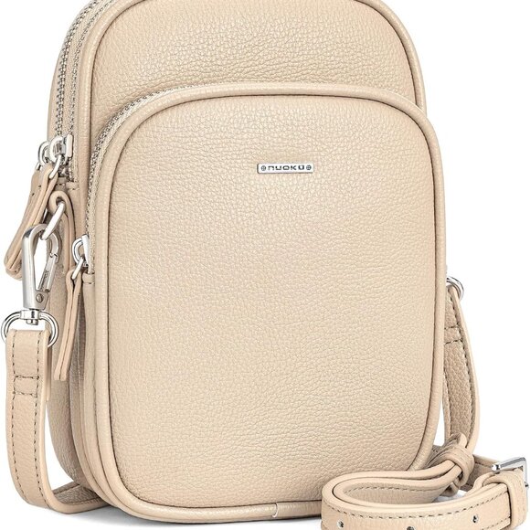 Small Vegan Leather Crossbody Bag for Women Compact Multi-Pocket Travel